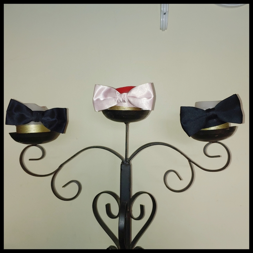 Three Bow Ties, Pink and Black